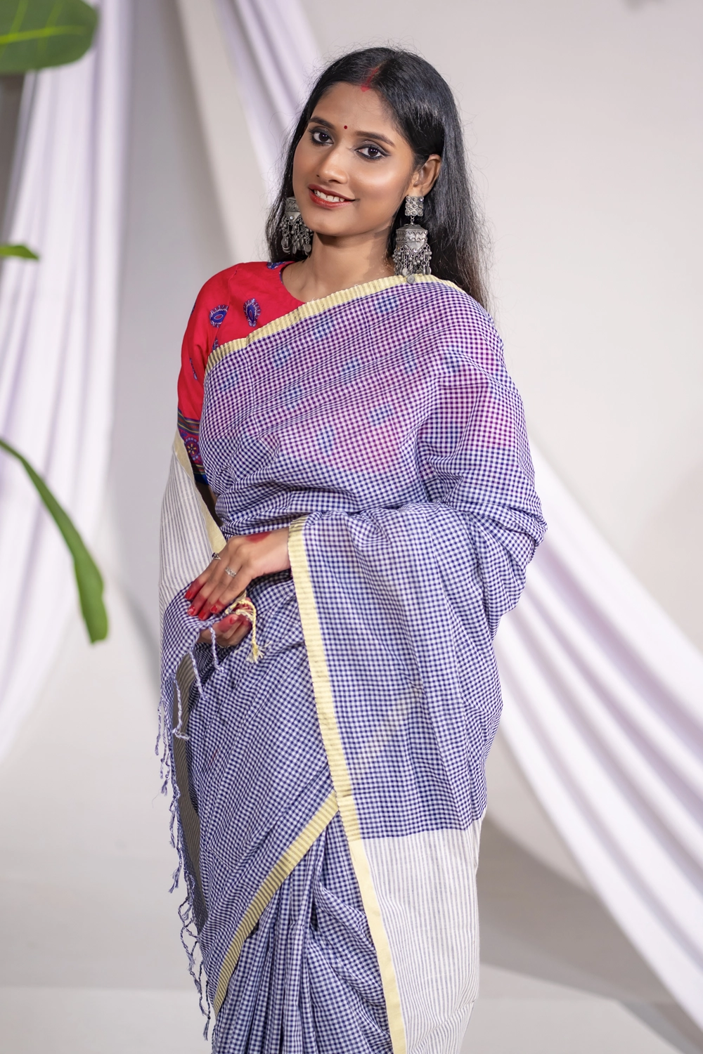 Multi Ash Cotton Saree | Sokal Bikal Series