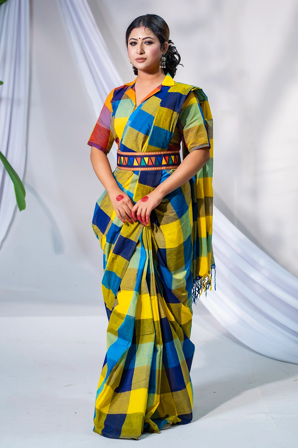 Vibrant Multi Cotton Saree | Sokal Bikal Series