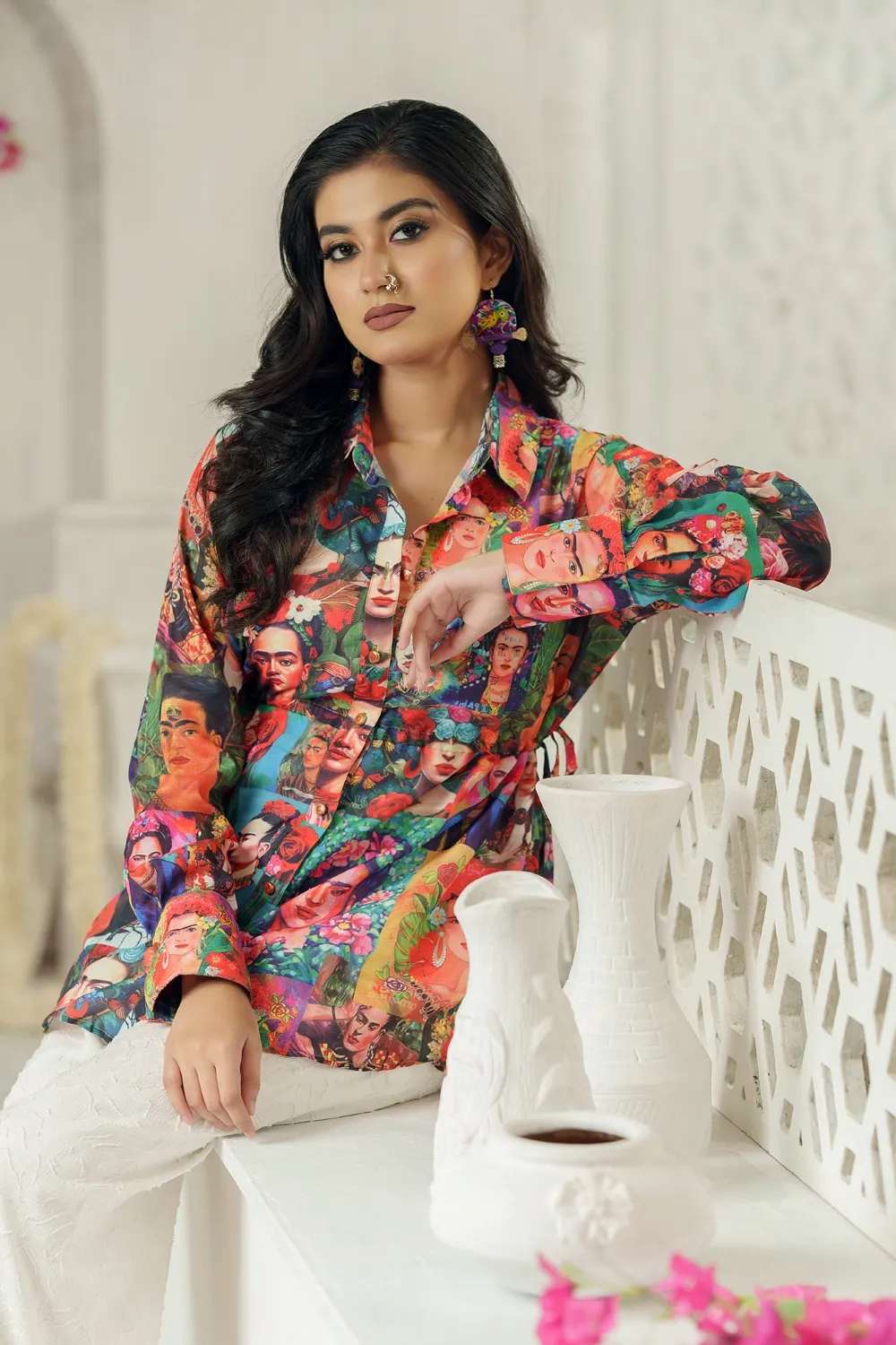 Multicolor Salabs Silk Printed Women's Kurta