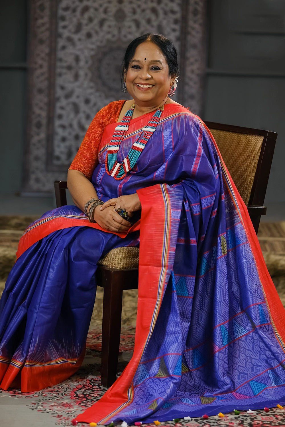 Multi Color Half Silk Handloom Tat Saree for Women