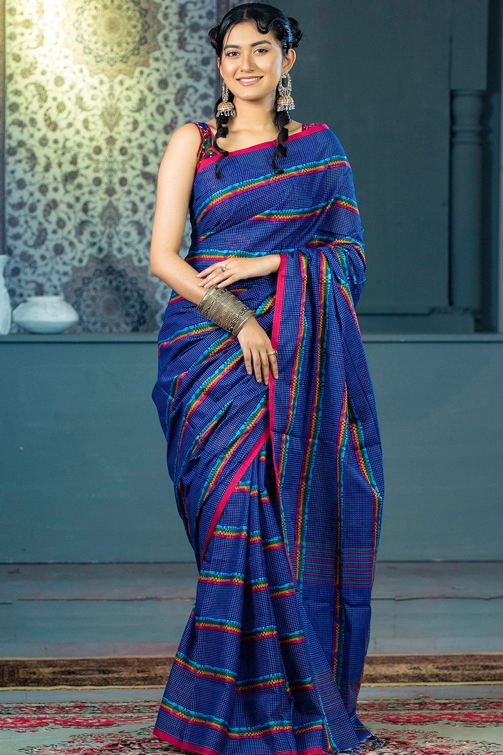 Women’s Elegant Multi Color Handloom Traditional Saree for Festive Wear